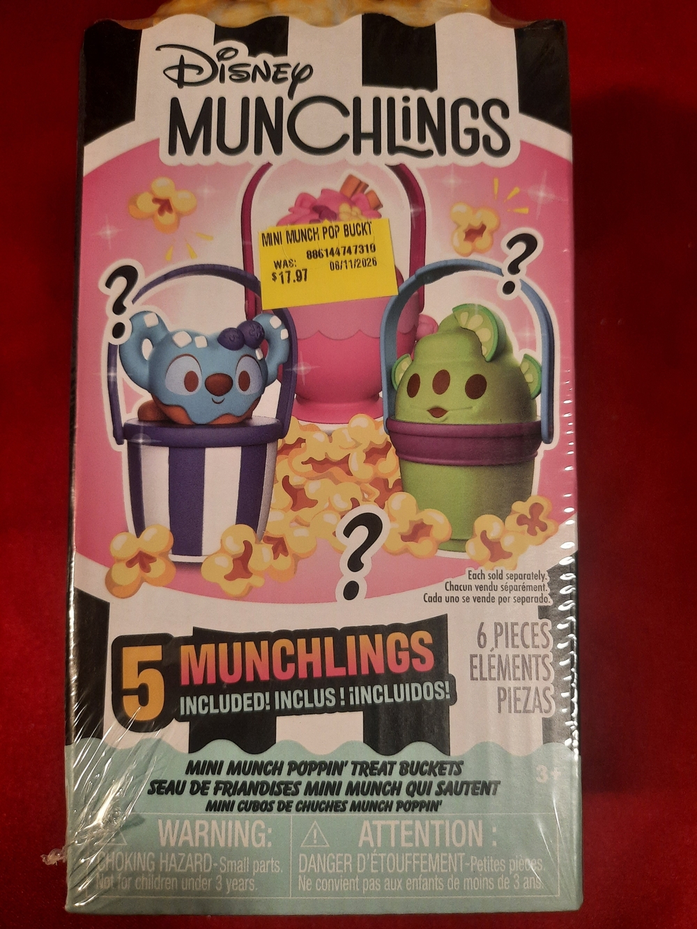 Disney Munchlings Mini Poppin' Treat Buckets With 5 Munchlings 6 Piece Set